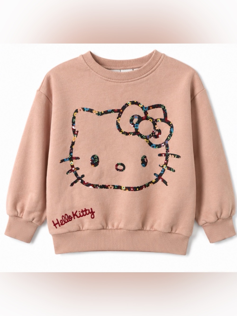 Hello Kitty Dusty Pink Girls' Sweatshirt with Multicolor Sequin Outline